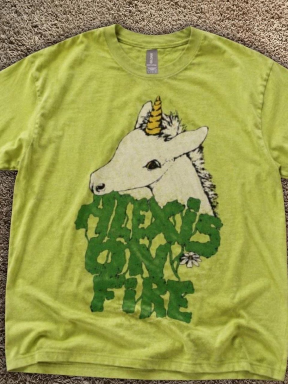 Gildan Lime Green Unicorn Graphic Tee